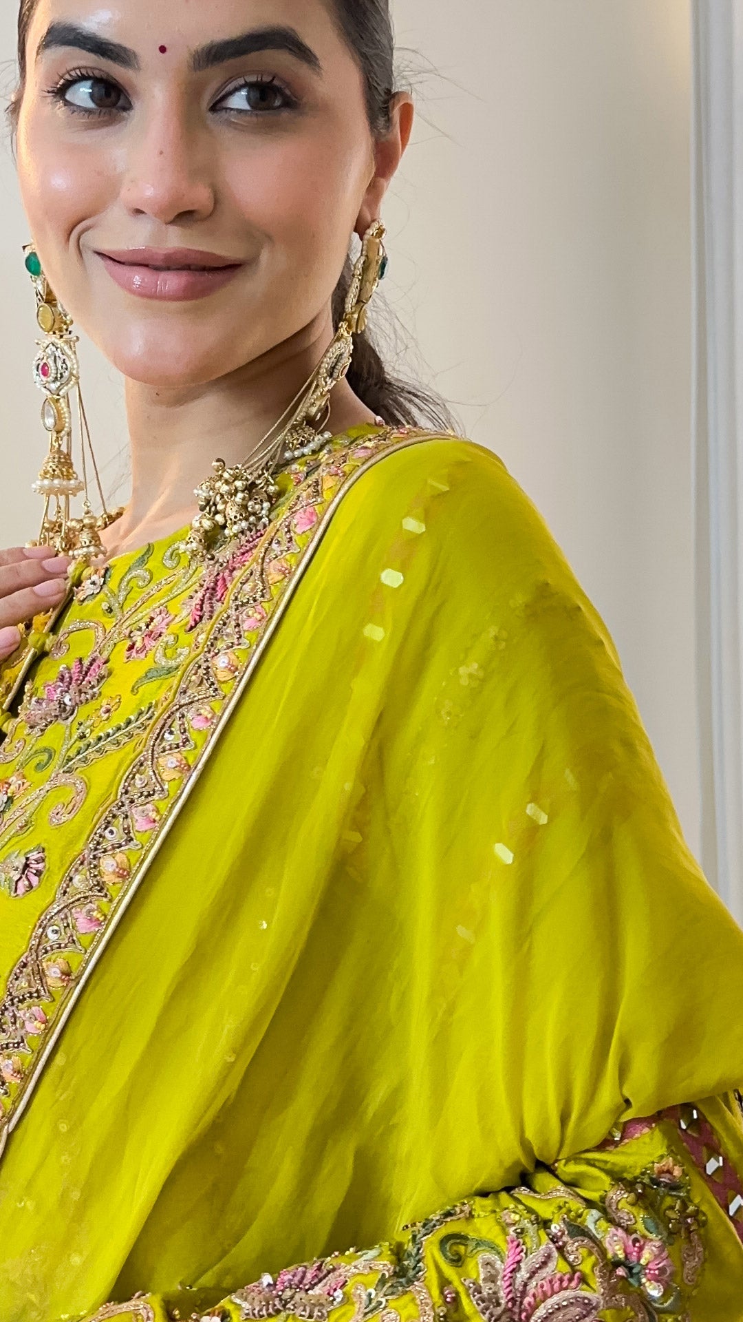 Akshita vohra In Chitra Lime Green Anarkali