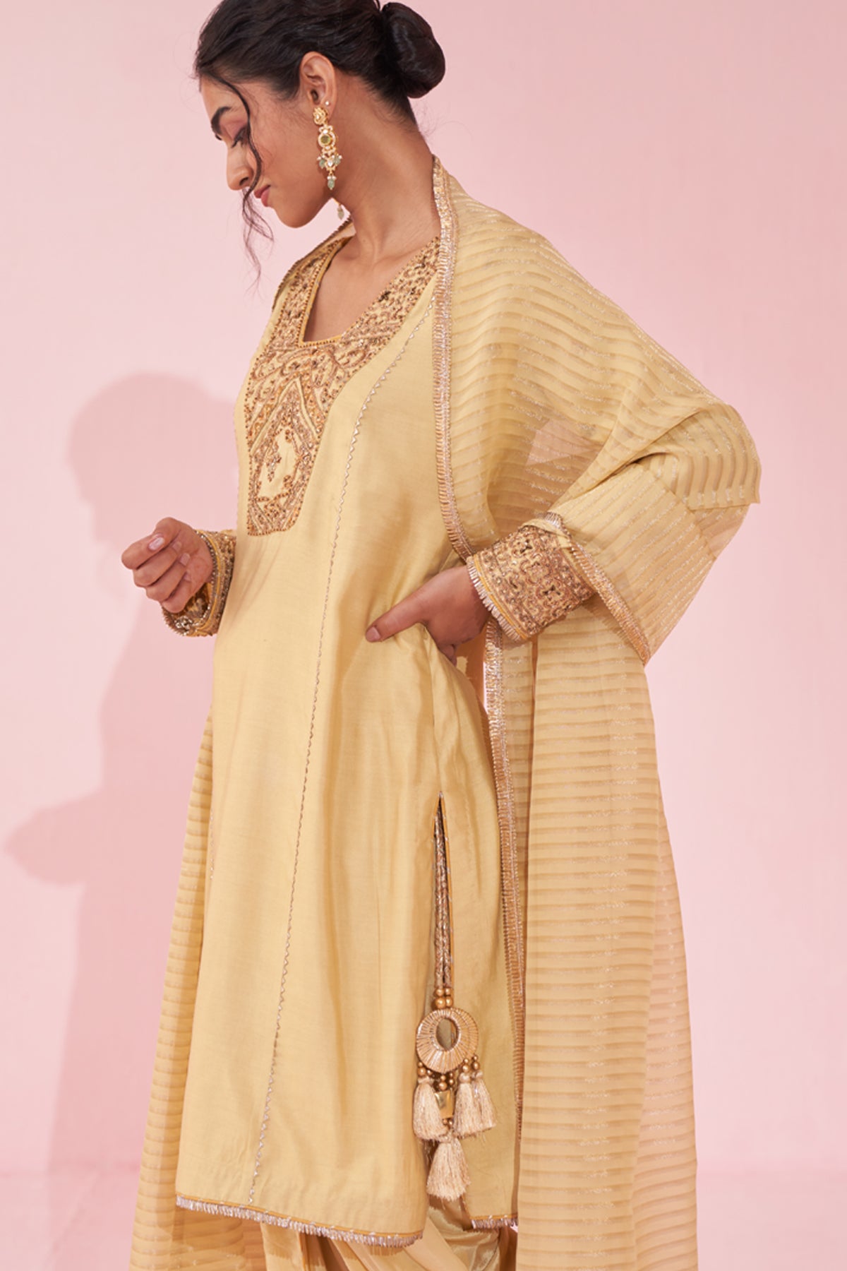 SURBHI CHANDNA IN GULNAR YELLOW KURTA SET