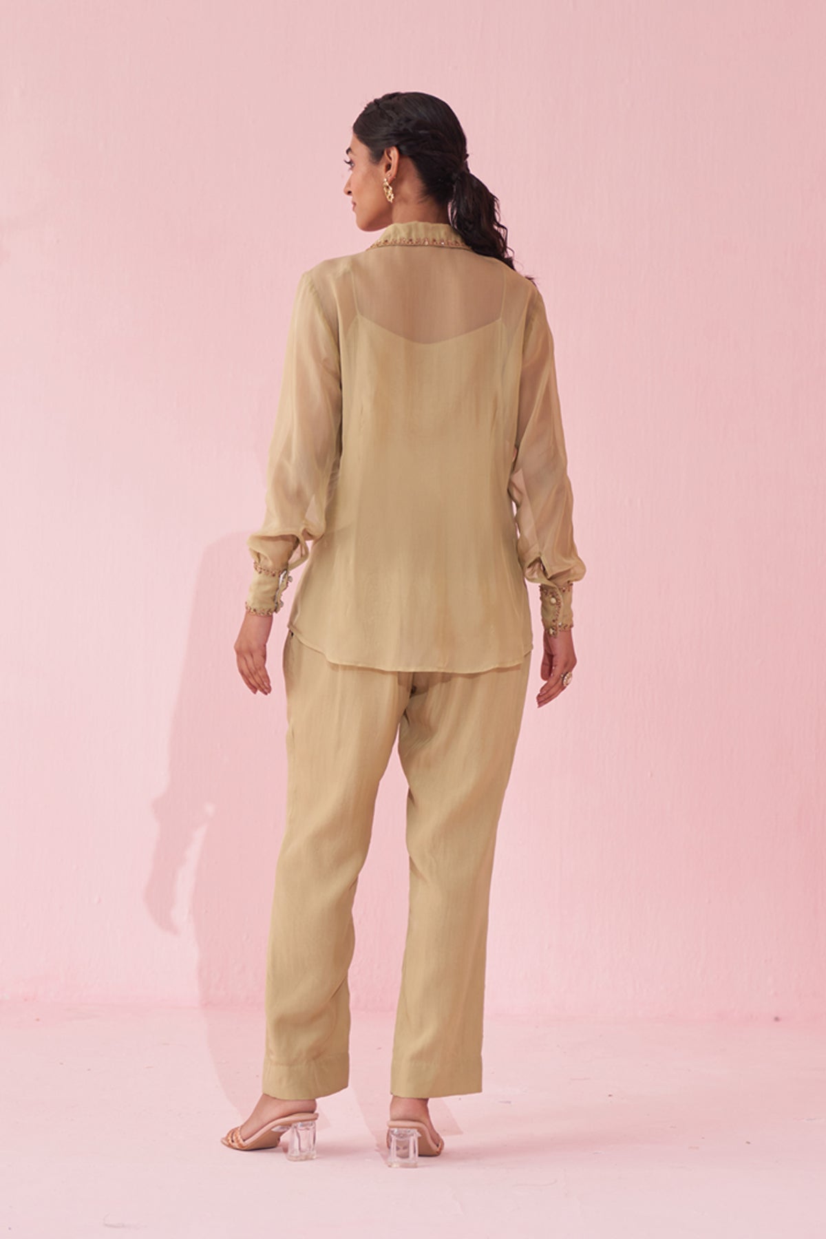 GULMINA GREEN SHIRT PANT SET