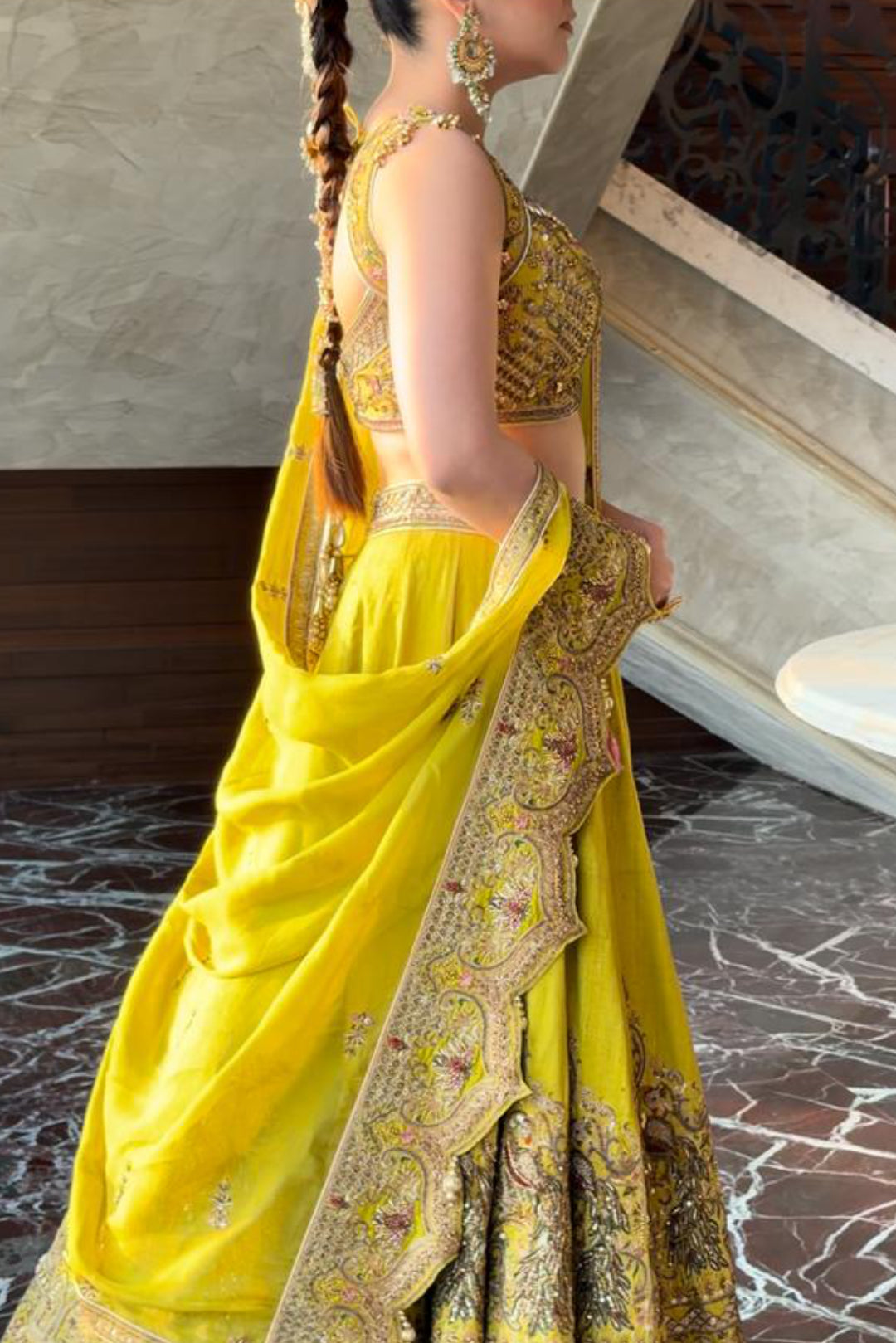 Isha multani in Mor Lime Green Lehenga Set