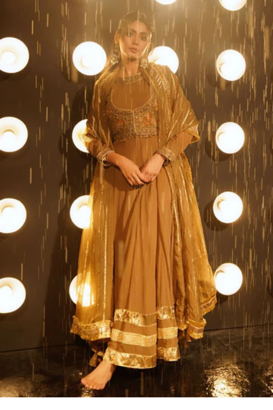 Sana Makbul In Bhavna Mustard Anarkali Set