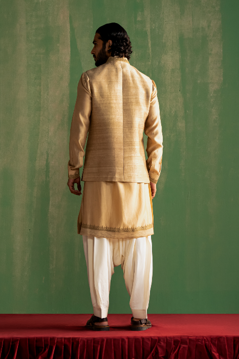 RANVIR BEIGE BUNDI SET