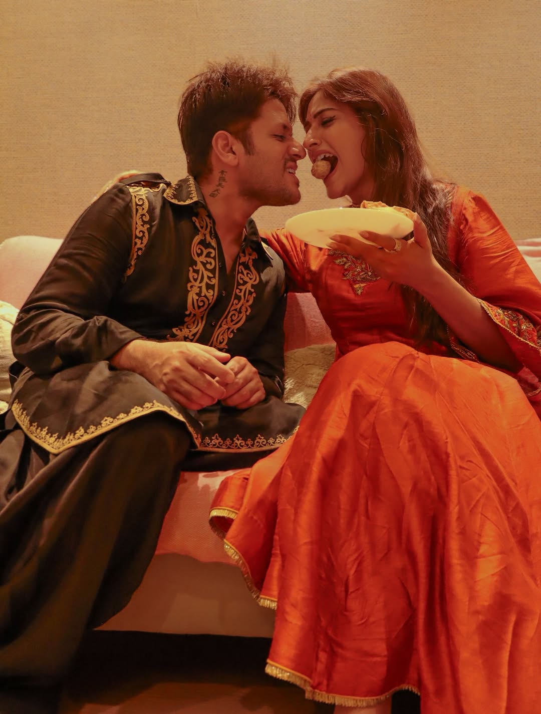 SURBHI CHANDNA IN KAAVYA RUST ANARKALI SET