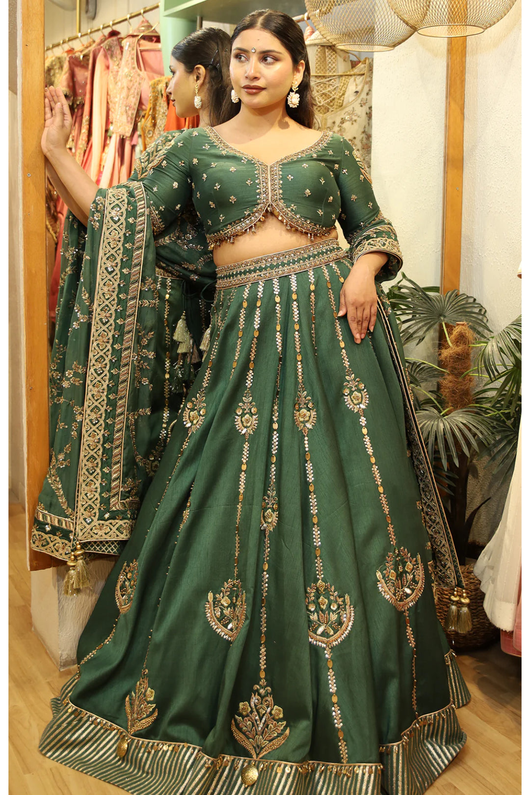Sampada Soni In TARINI GREEN LEHENGA SET