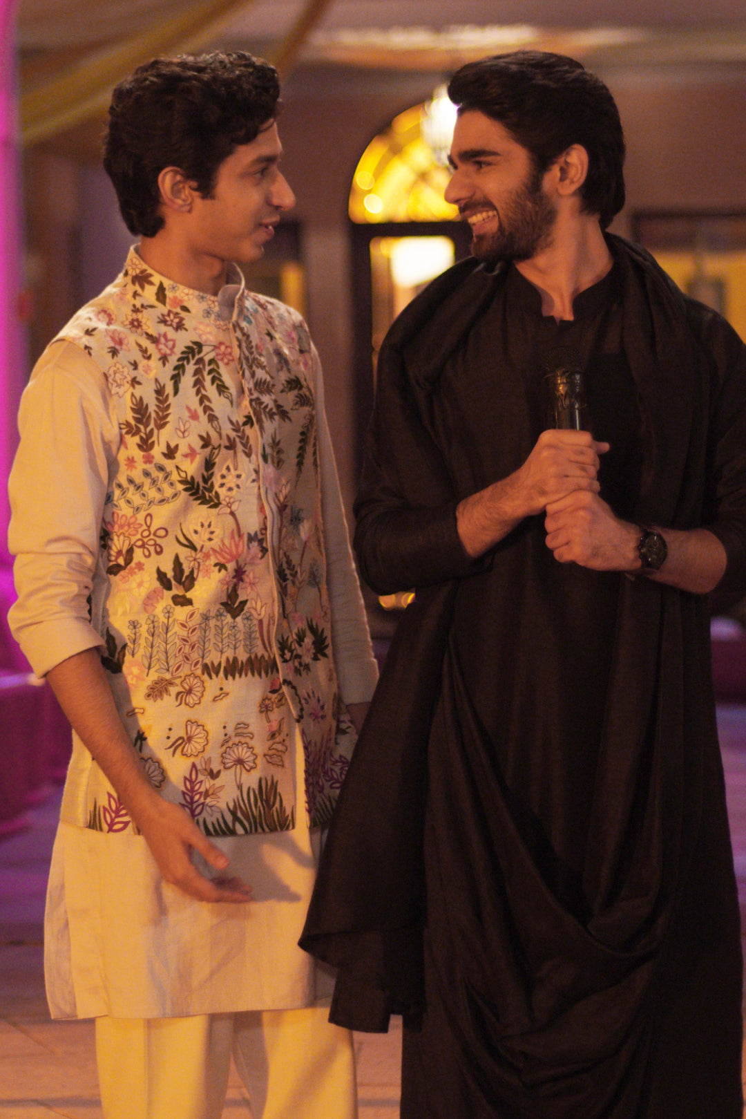 Mihir Ahuja In Vivacious Lilac Garden Reverie Threadwork Nehru Jacket