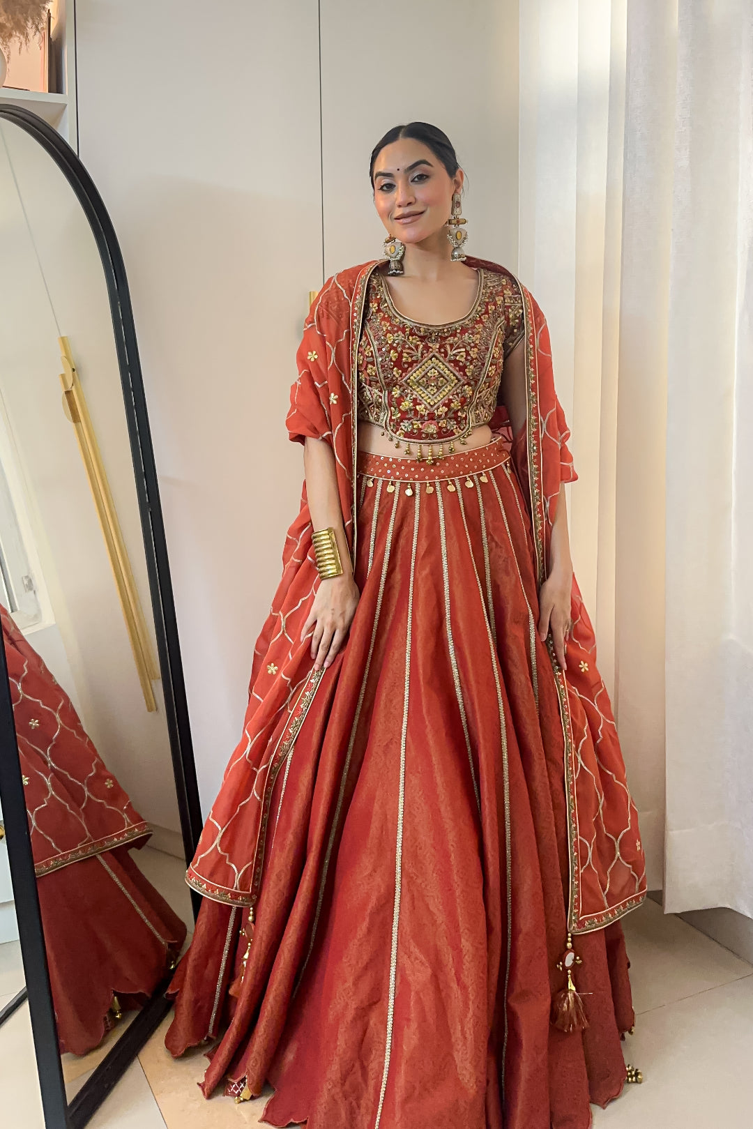 Akshita vohra In Padma Rust Lehenga Set