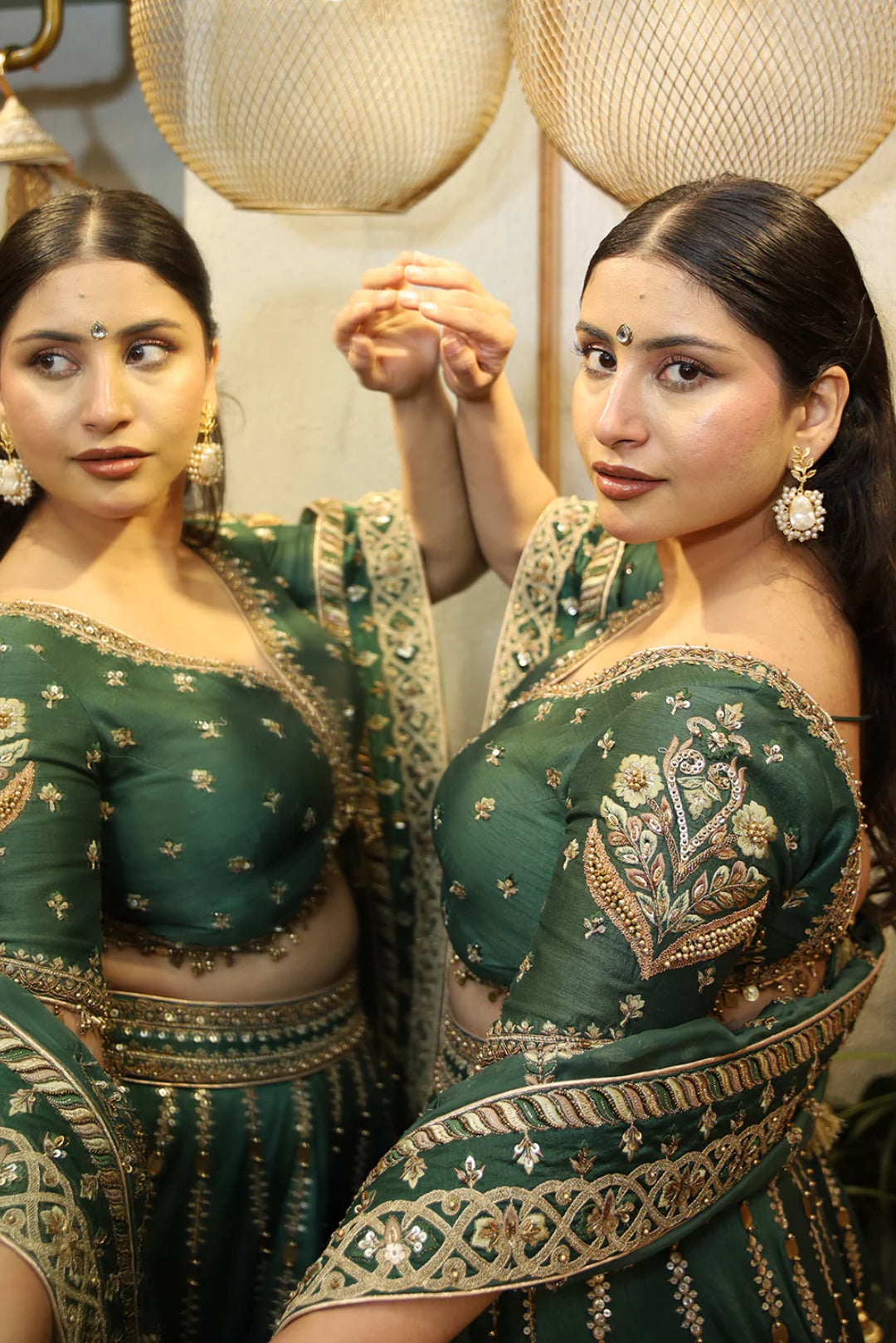 Sampada Soni In TARINI GREEN LEHENGA SET