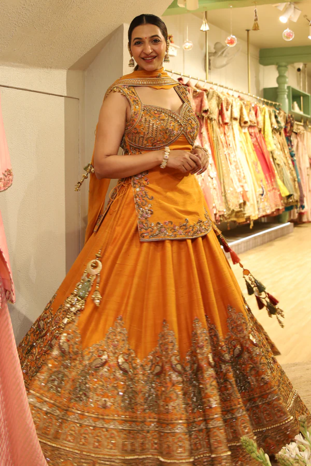 Khushbu Goel in Mor Mustard Lehenga Set