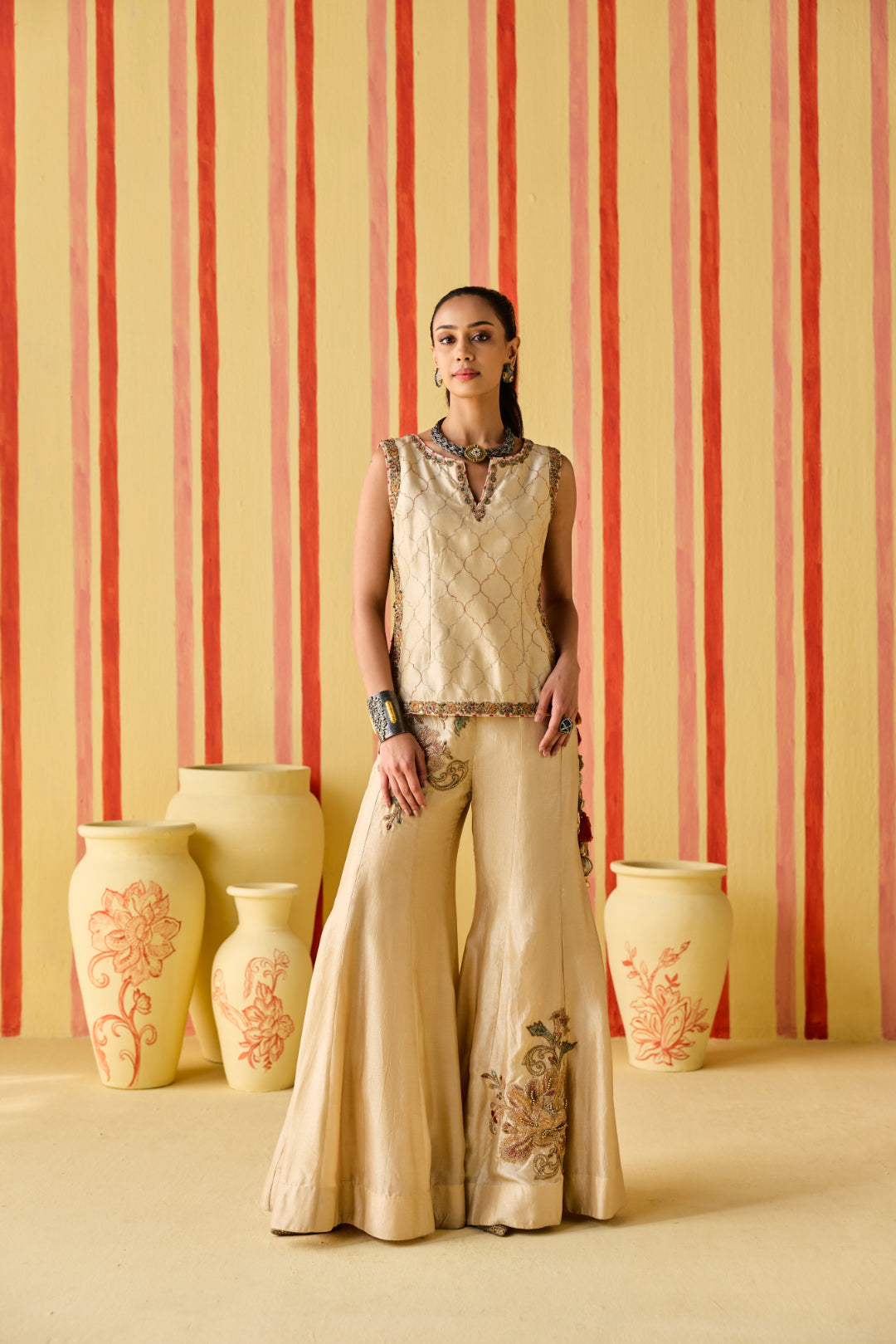 Adyah Tussar Sharara Set