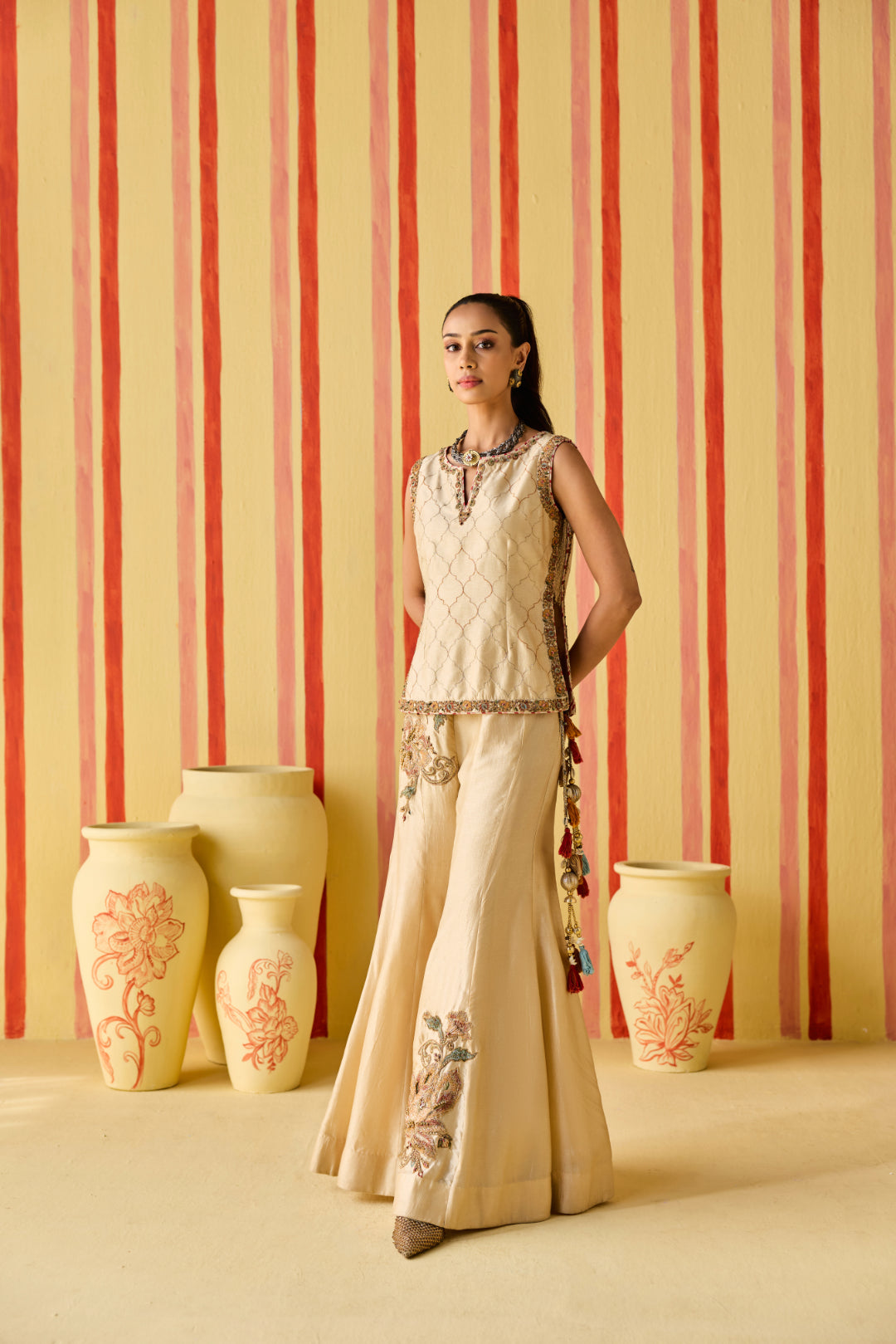 Adyah Tussar Sharara Set