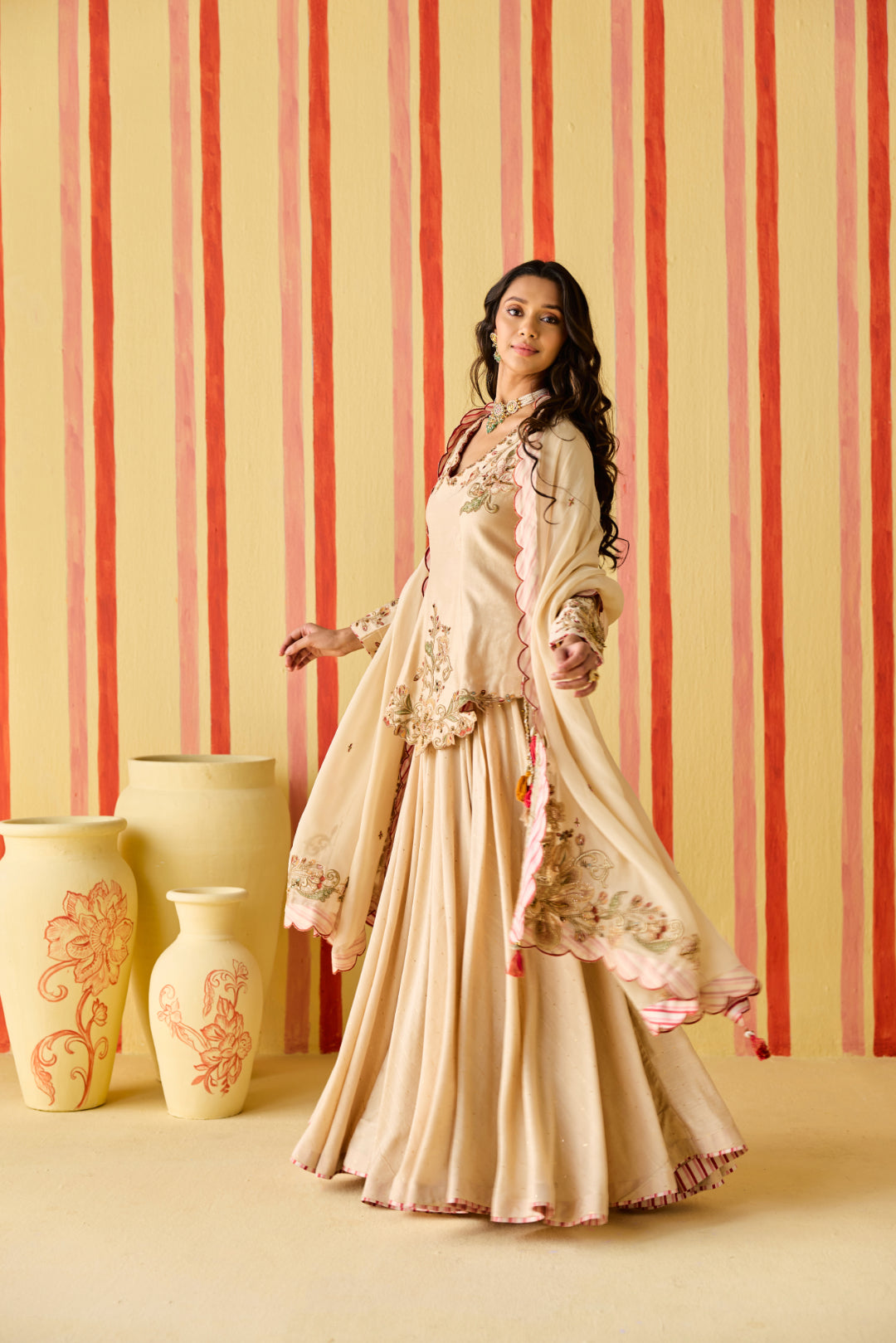 Sitara Tussar Lehenga Set