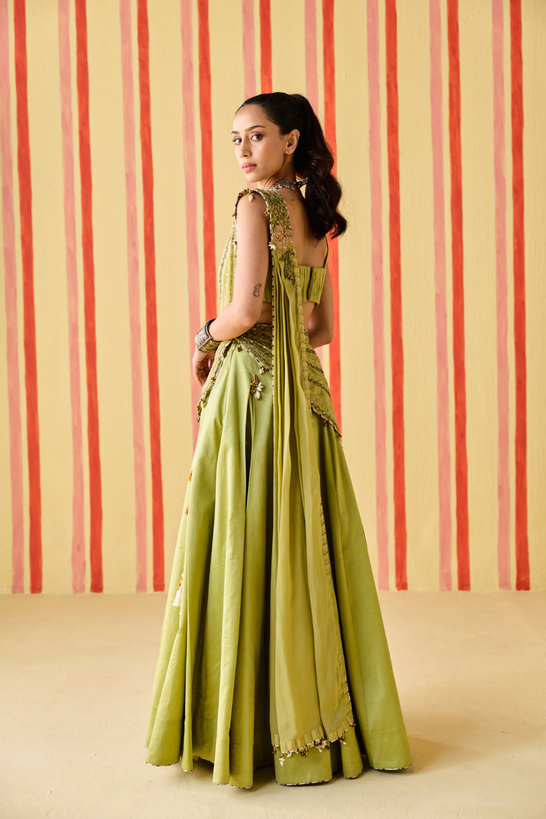 Gayatri Green Lehenga Set