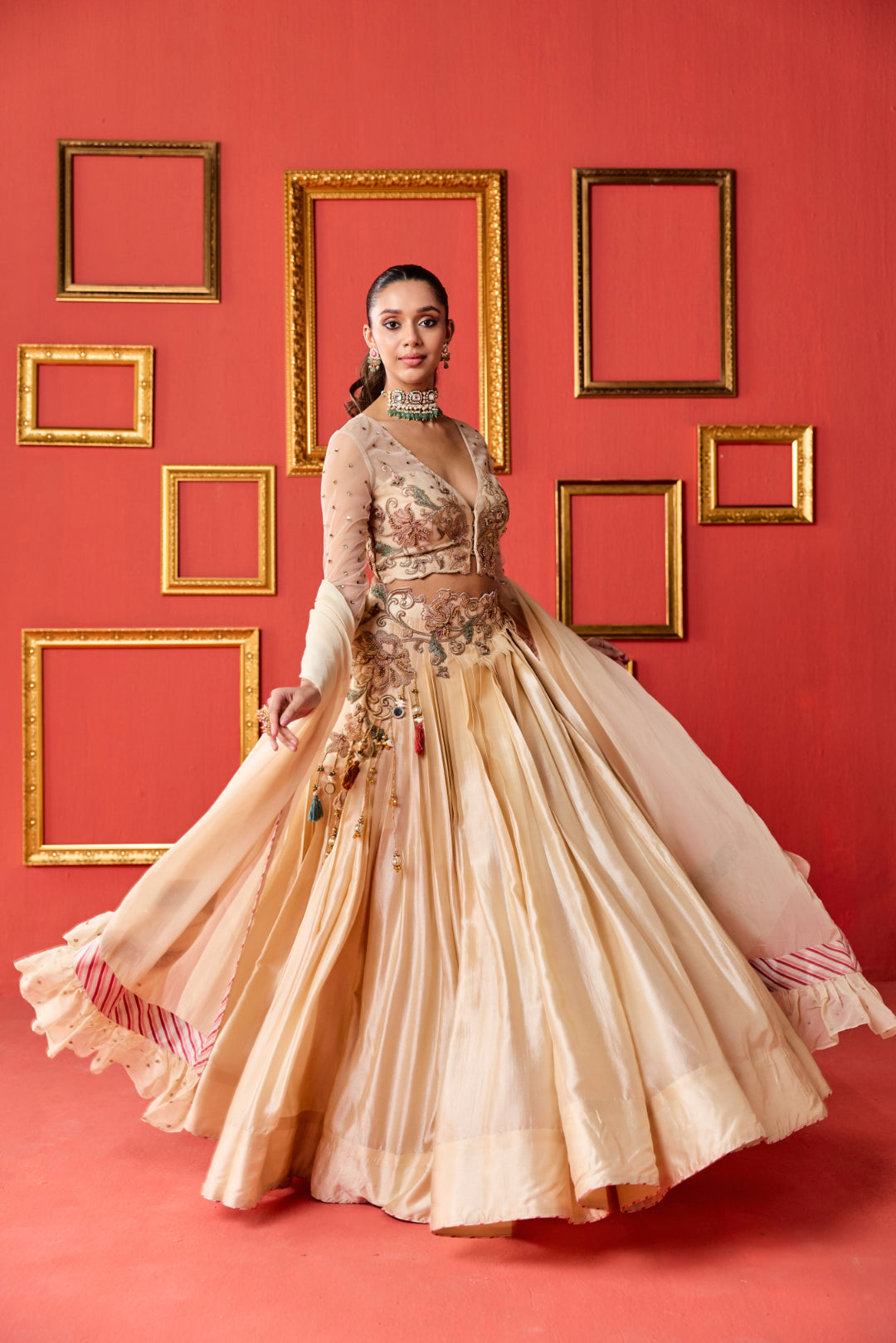Sanvi Tussar Lehenga Set