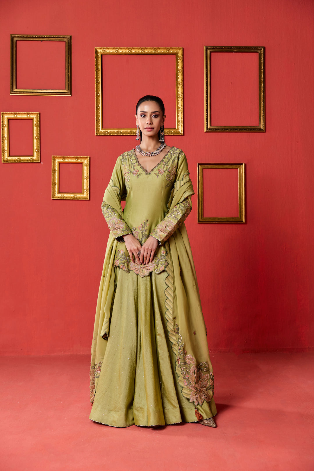 Sitara Green Lehenga Set