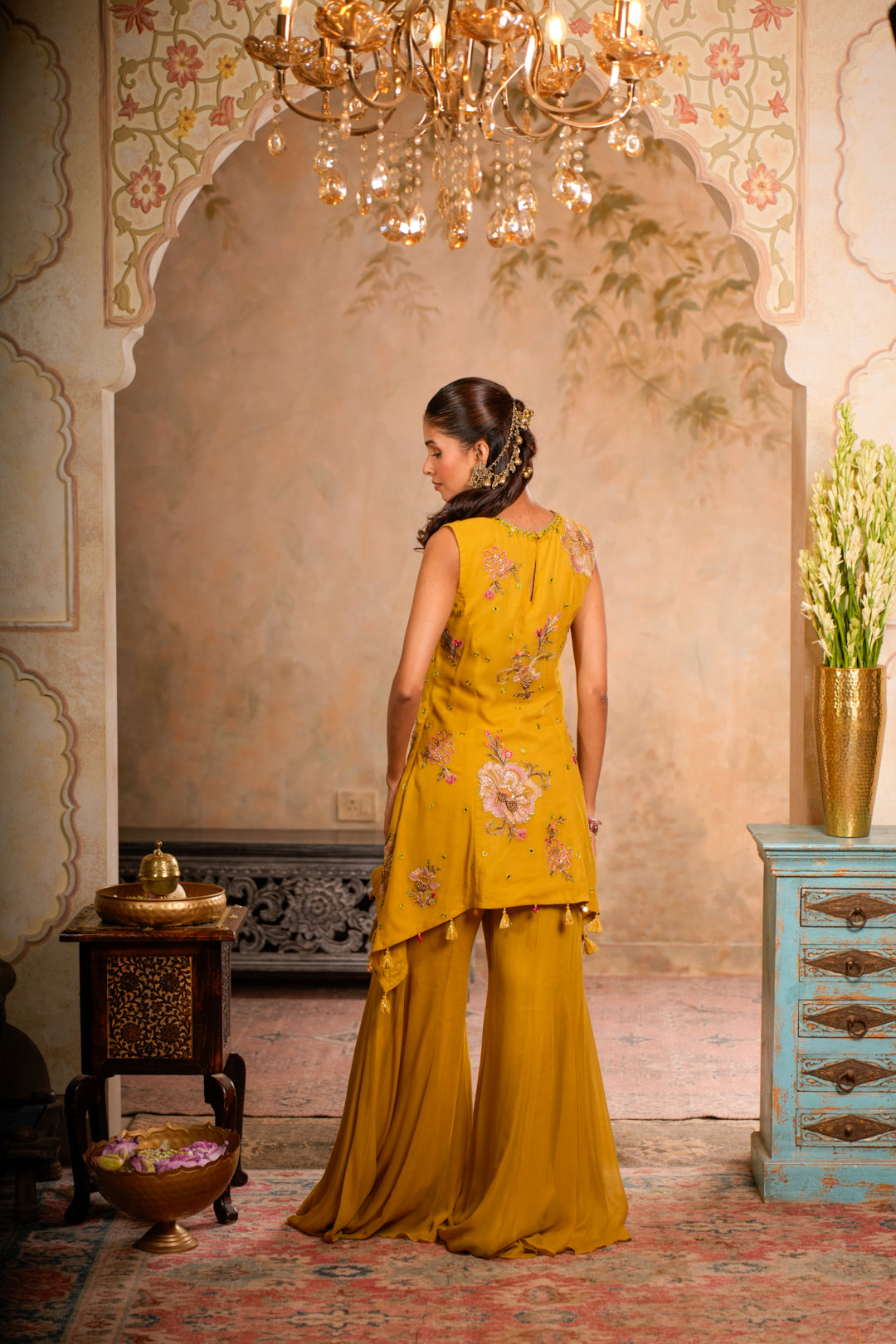 JHALAK GREENISH YELLOW SHARARA SET