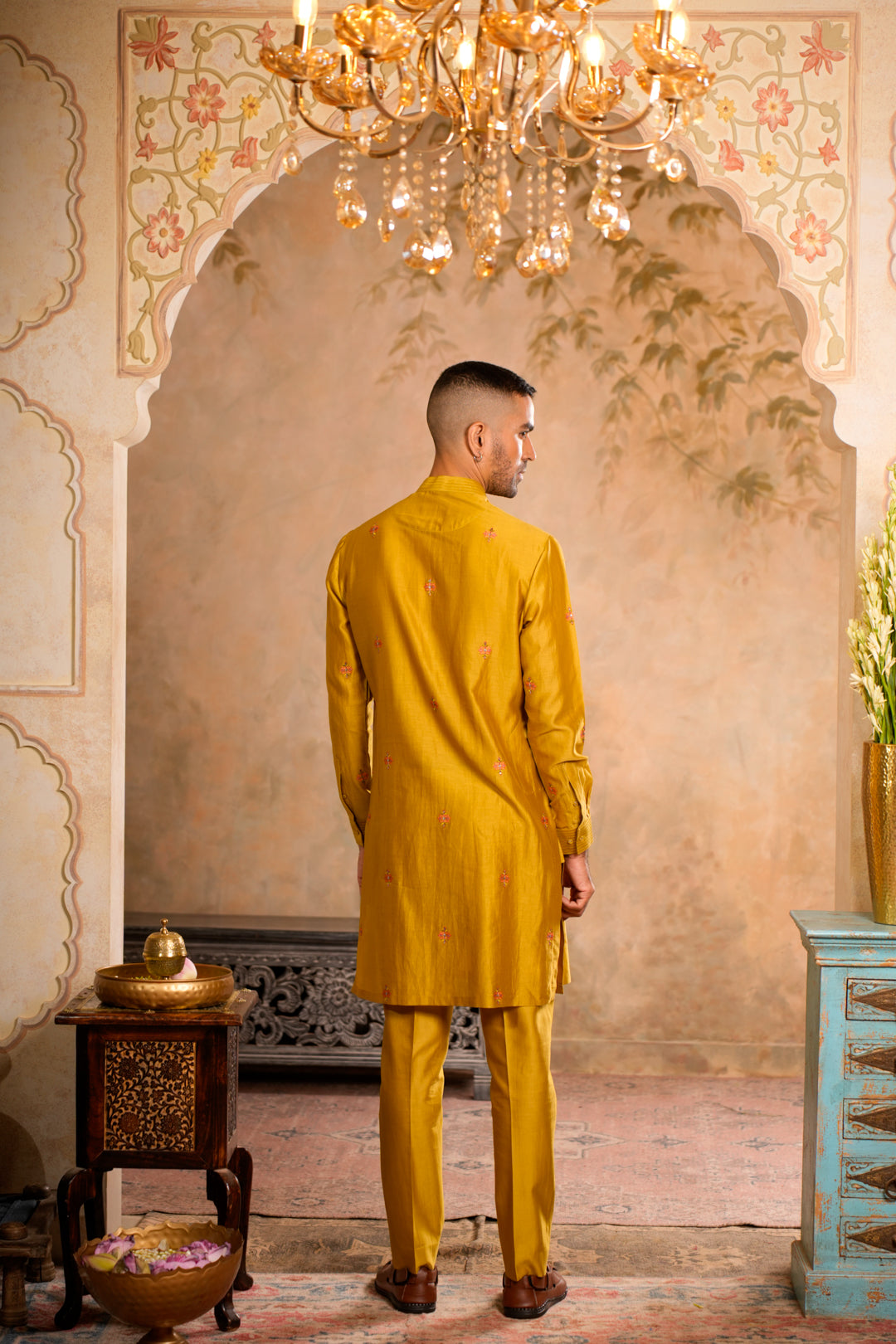 VEER GREENISH YELLOW NEHRU JACKET SET