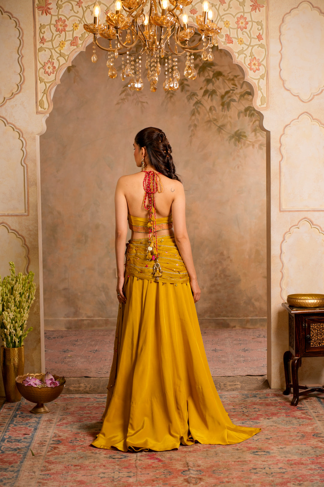 RIMJHIM GREENISH YELLOW LEHENGA SET