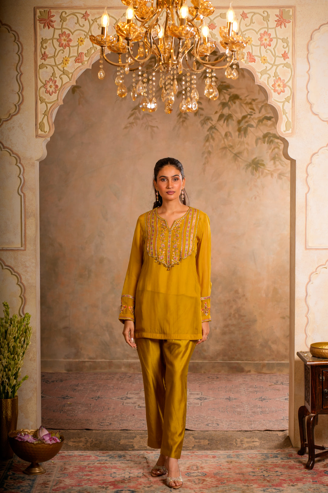 KANAK GREENISH YELLOW KURTA SET