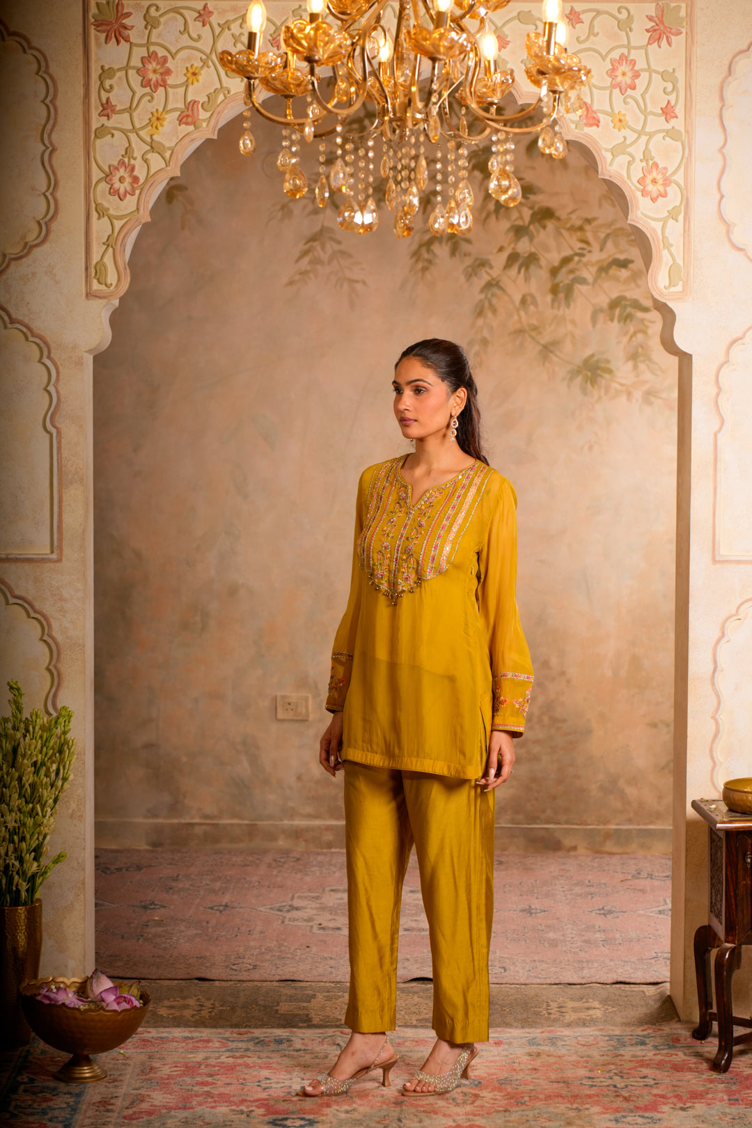 KANAK GREENISH YELLOW KURTA SET