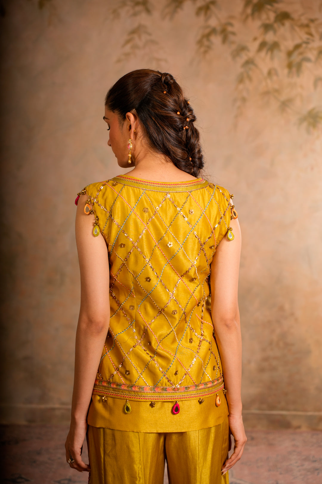 GUL GREENISH YELLOW SHARARA SET