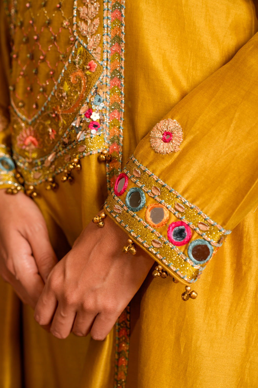 LEHER GREENISH YELLOW KURTA SET