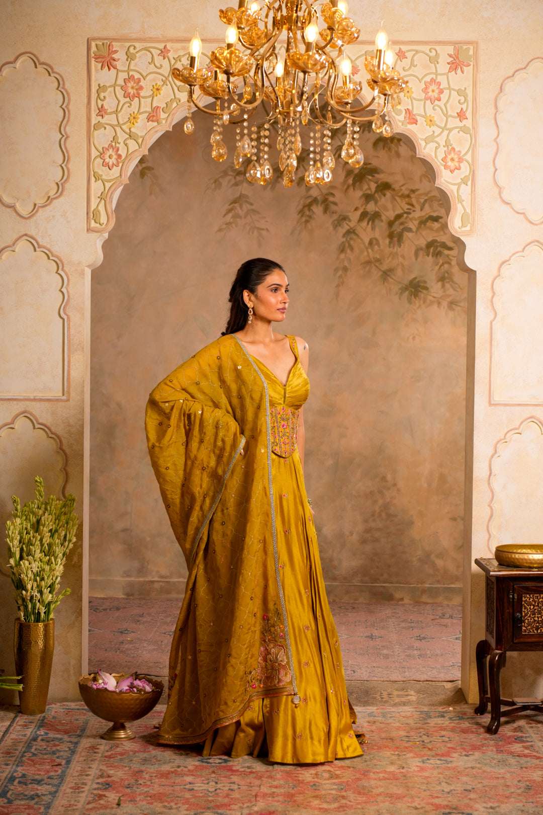 SAAZ GREENISH YELLOW LEHENGA SET