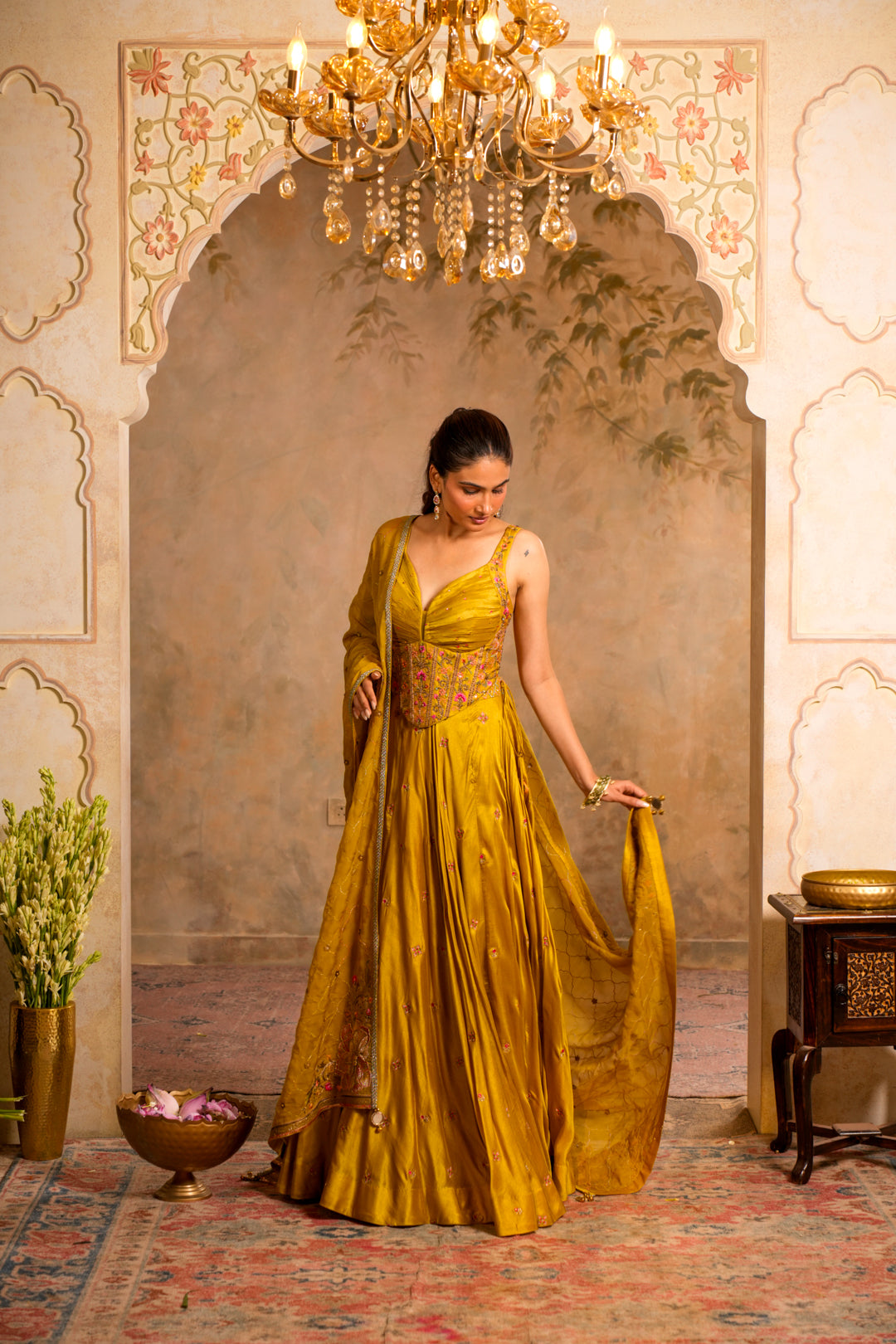 SAAZ GREENISH YELLOW LEHENGA SET