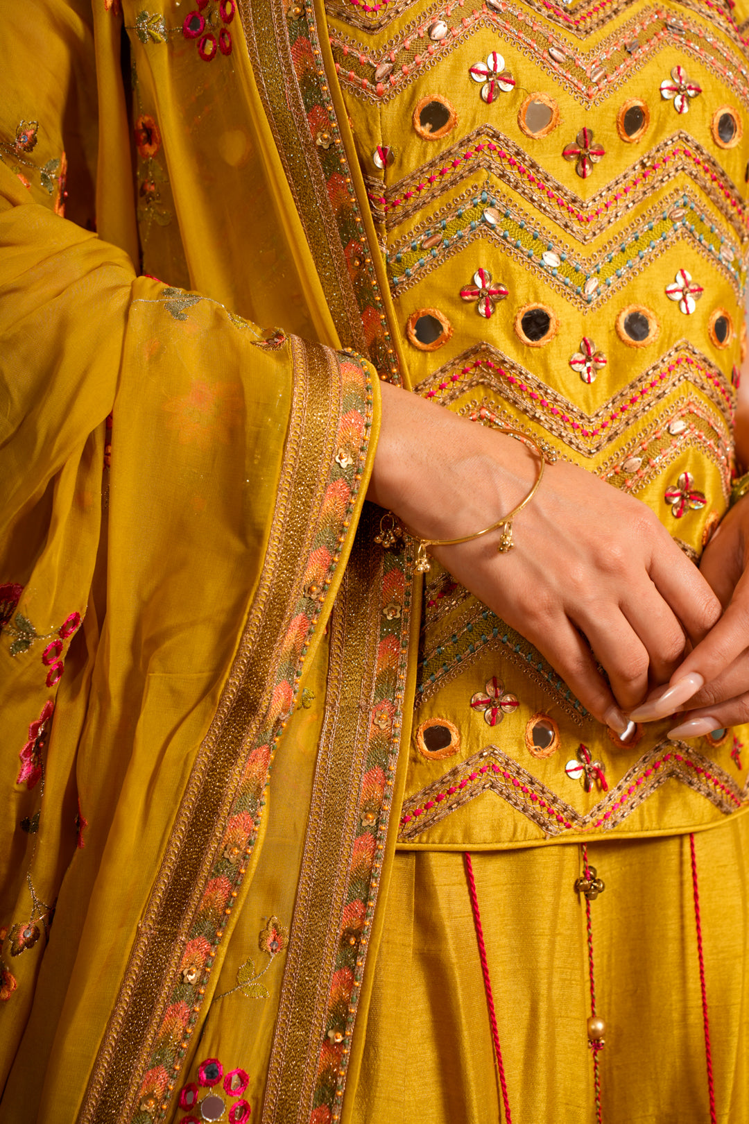 KIRAN GREENISH YELLOW LEHENGA SET