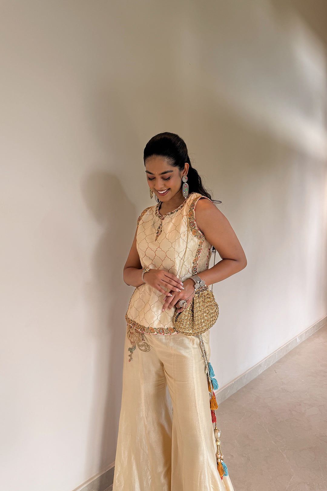 Divya Boppana In Adyah Tussar Sharara Set