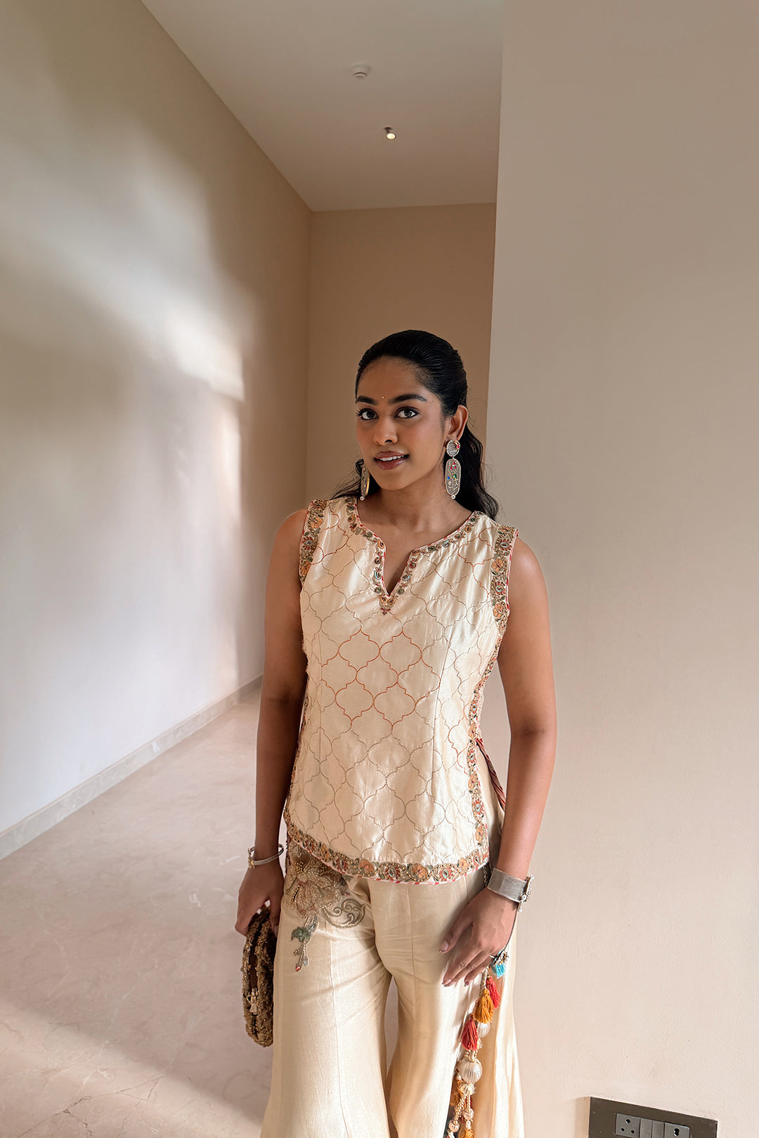 Divya Boppana In Adyah Tussar Sharara Set