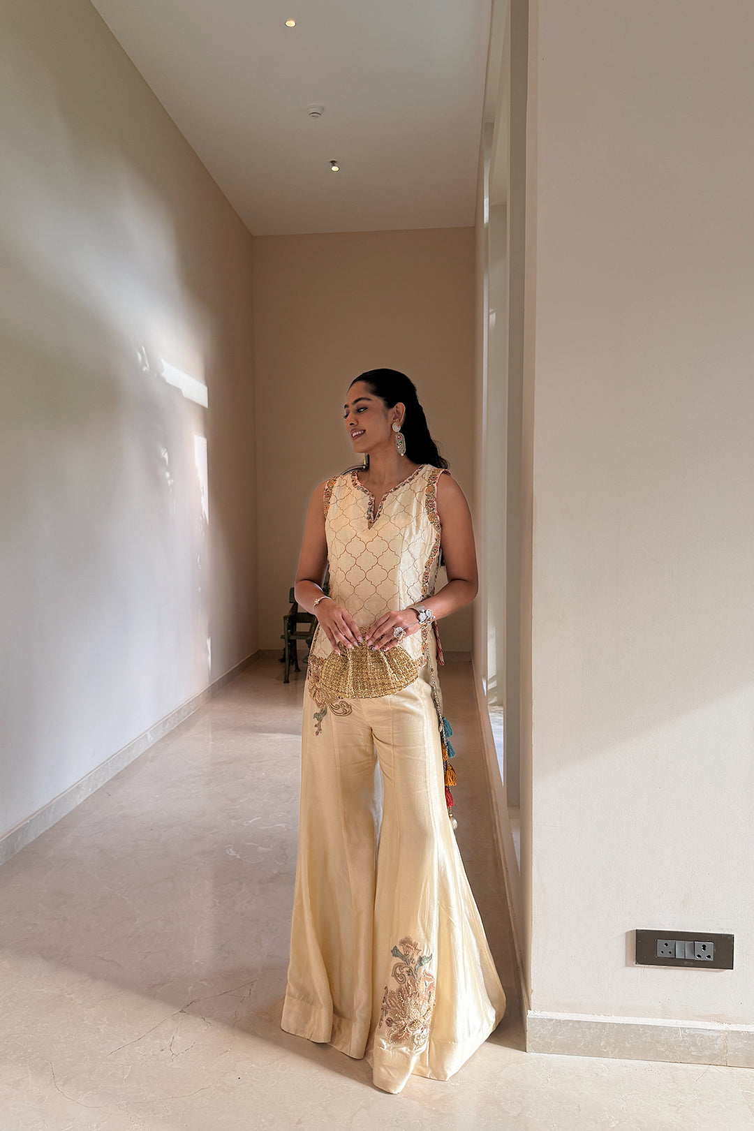 Divya Boppana In Adyah Tussar Sharara Set