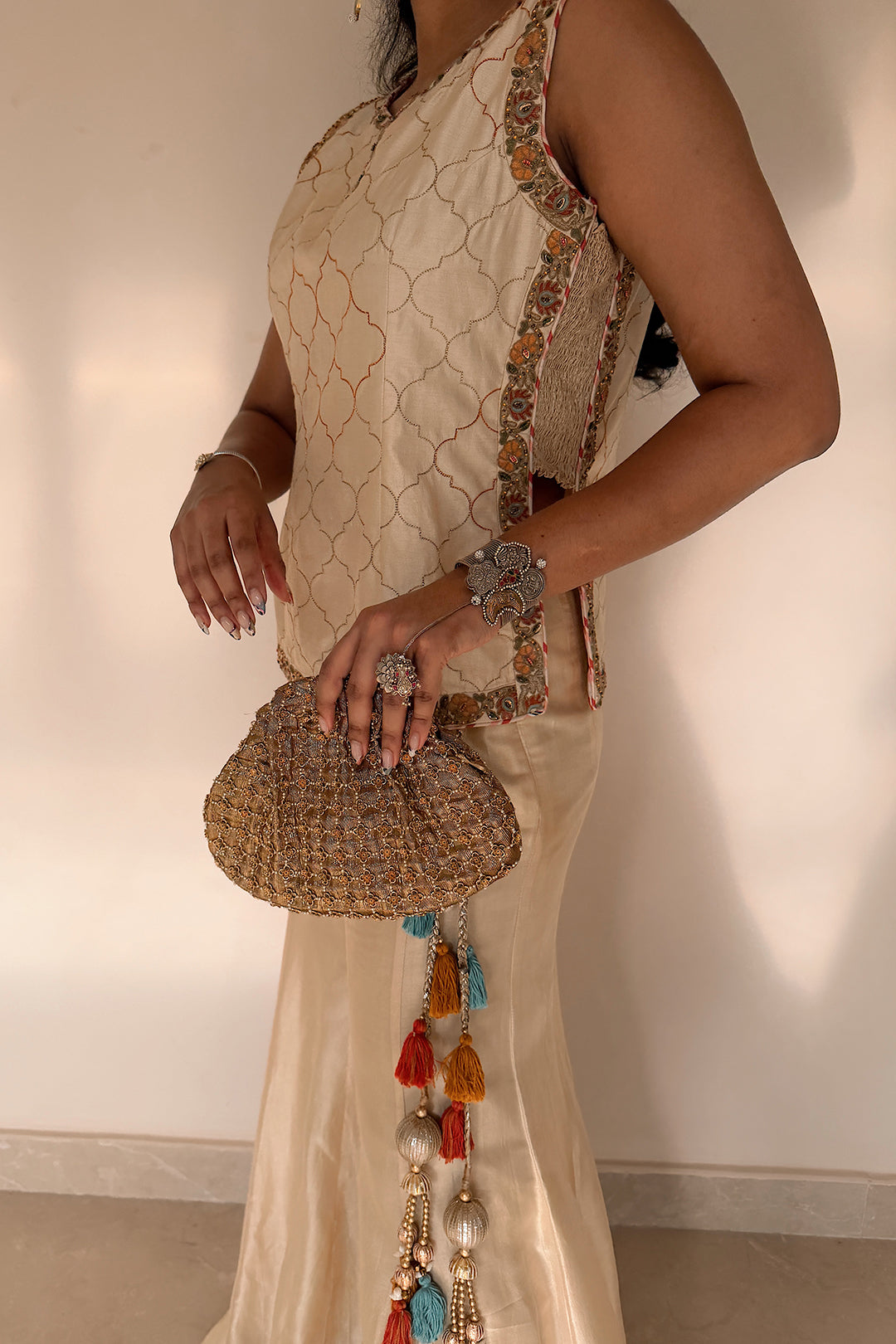 Divya Boppana In Adyah Tussar Sharara Set