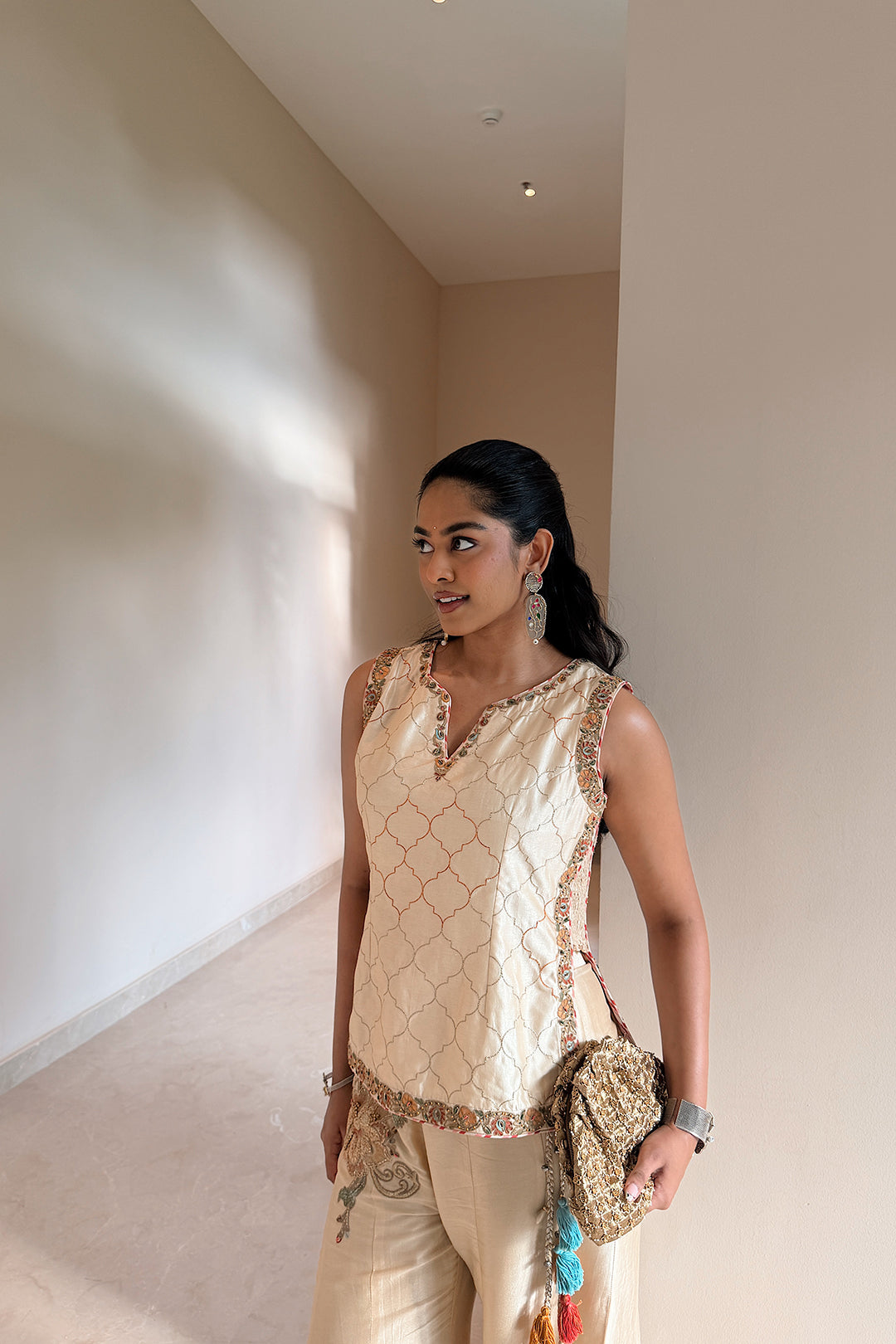 Divya Boppana In Adyah Tussar Sharara Set