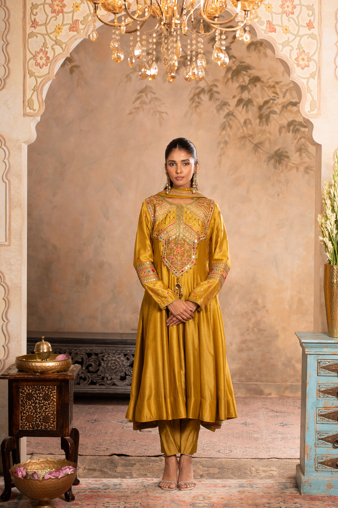 SITARA GREENISH YELLOW ANARKALI SET