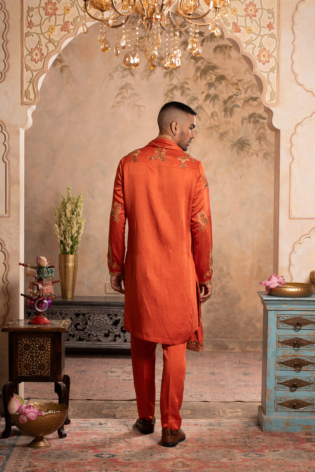 ABEER PEACH ORANGE KURTA SET