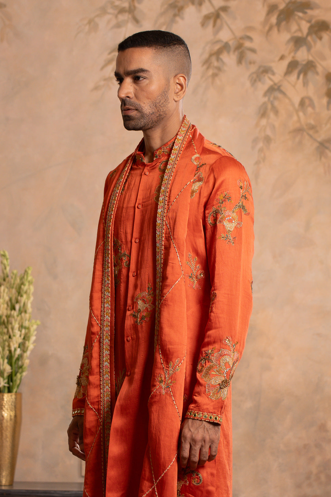 ABEER PEACH ORANGE KURTA SET