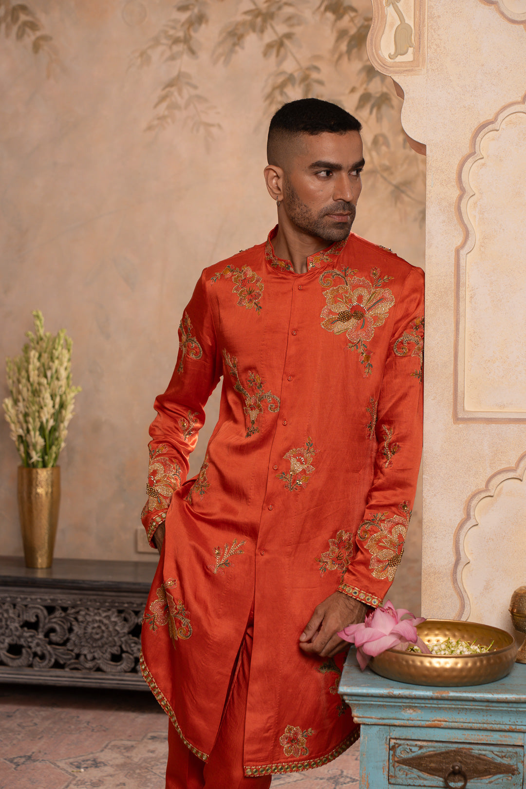 ABEER PEACH ORANGE KURTA SET
