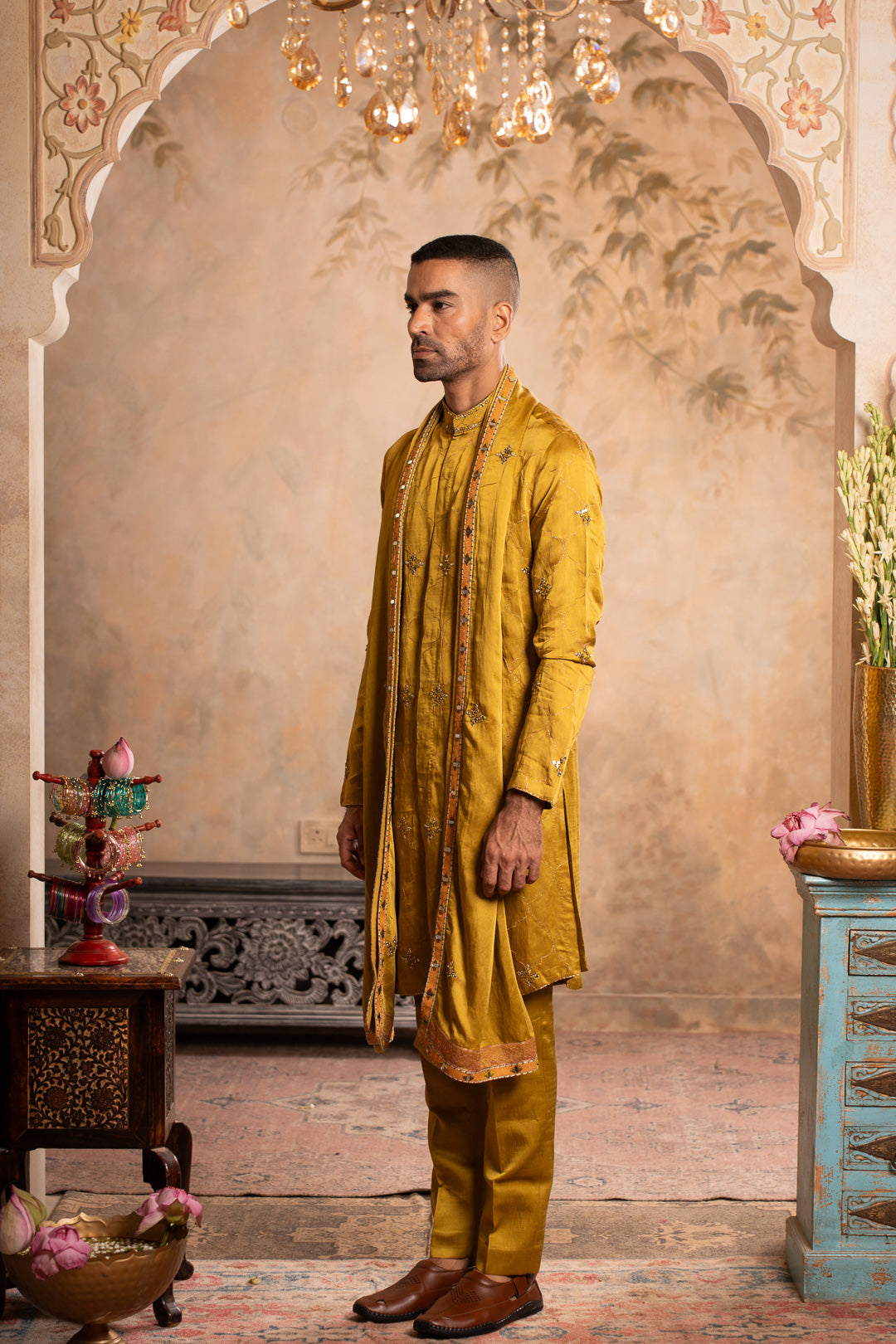 ABEER GREENISH YELLOW KURTA SET