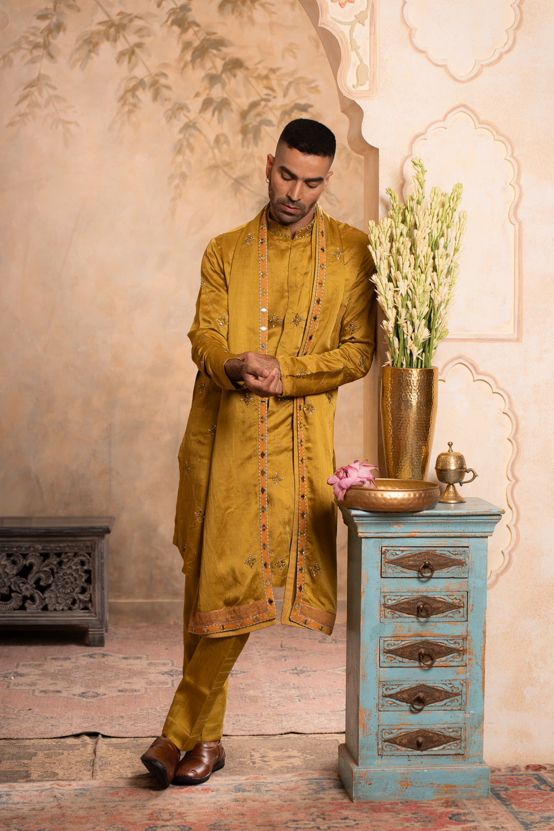 ABEER GREENISH YELLOW KURTA SET