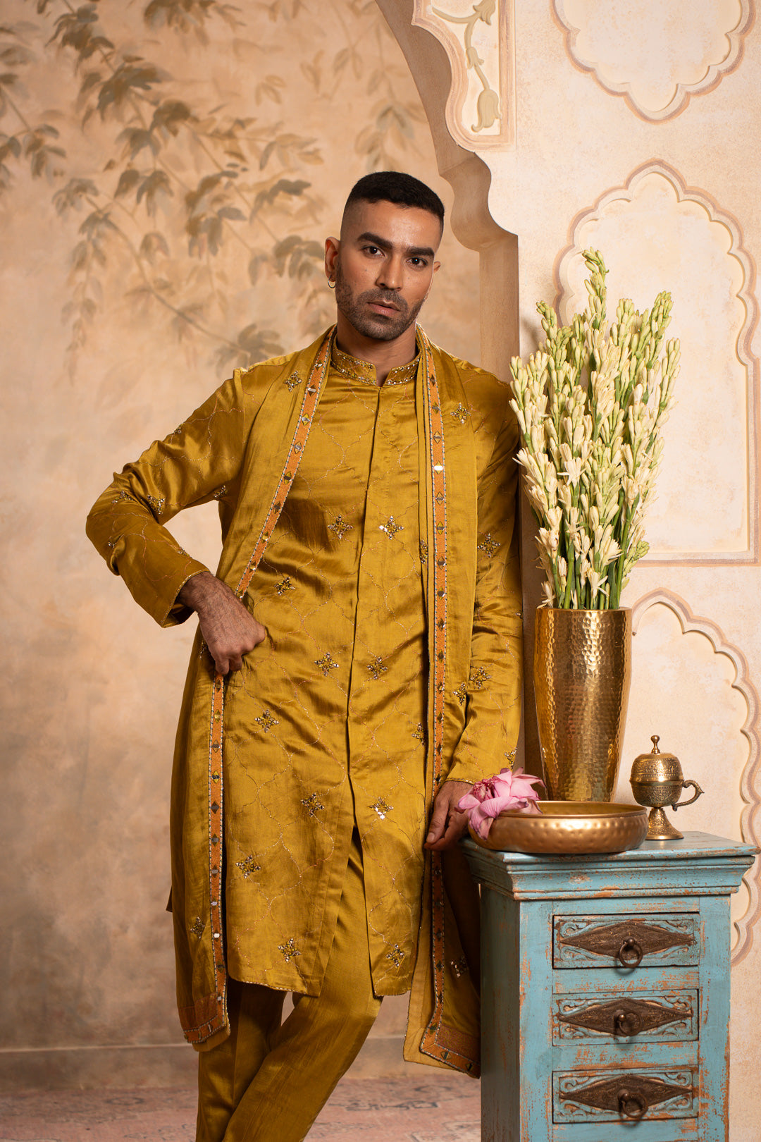 ABEER GREENISH YELLOW KURTA SET