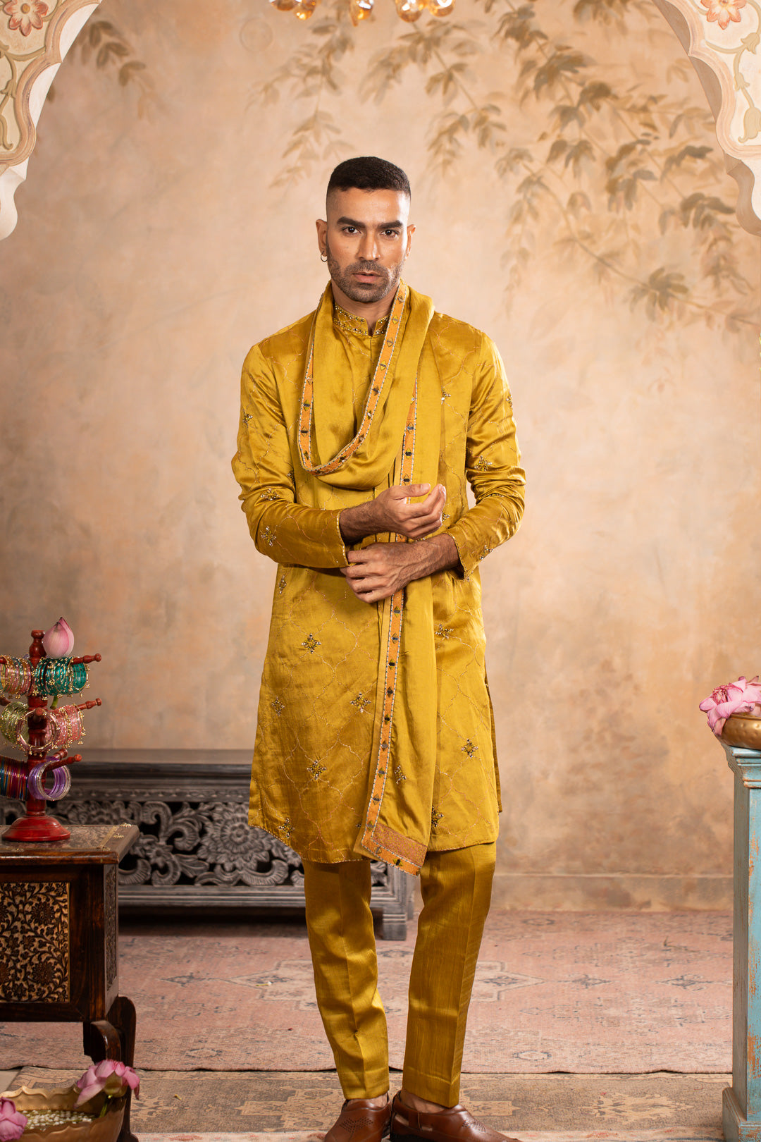 ABEER GREENISH YELLOW KURTA SET