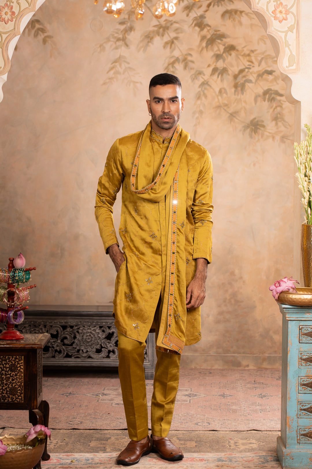 ABEER GREENISH YELLOW KURTA SET
