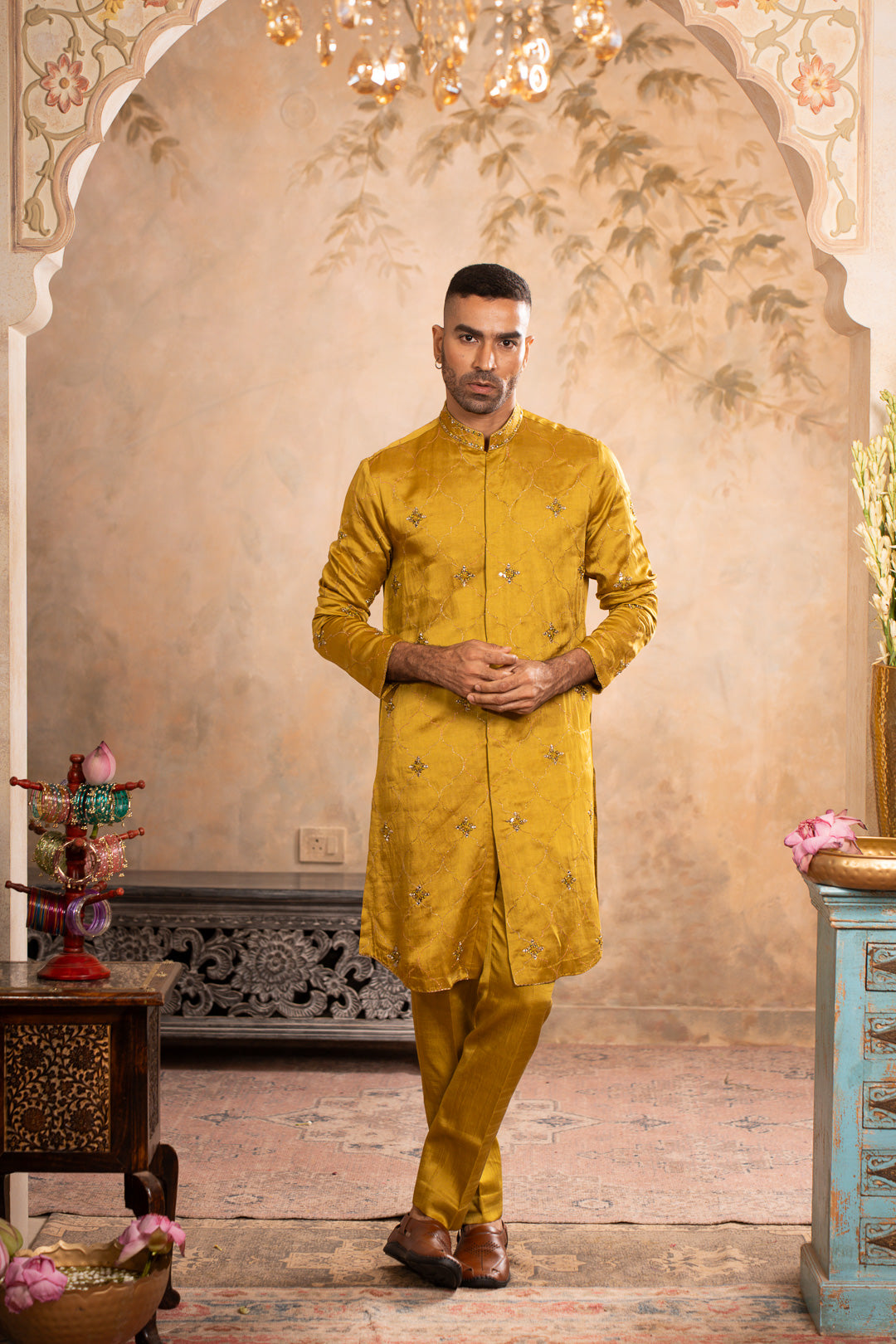 ABEER GREENISH YELLOW KURTA SET