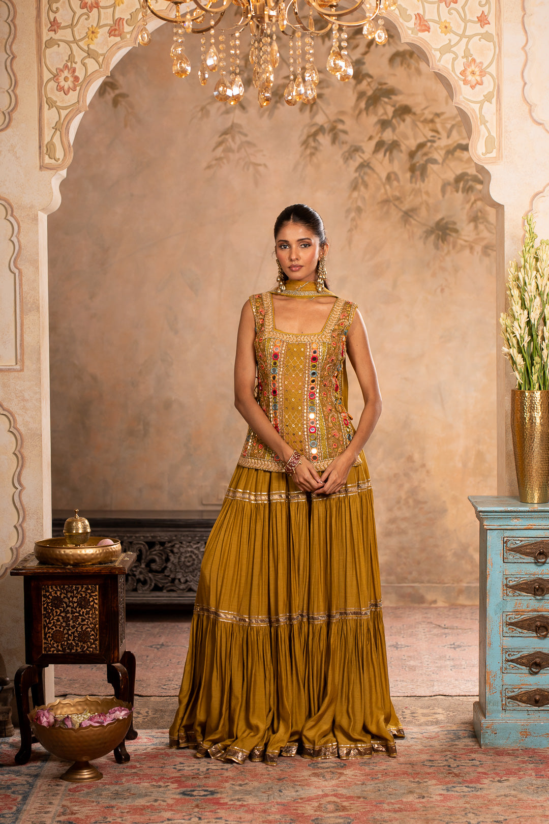 ZIYA GREENISH YELLOW LEHENGA SET