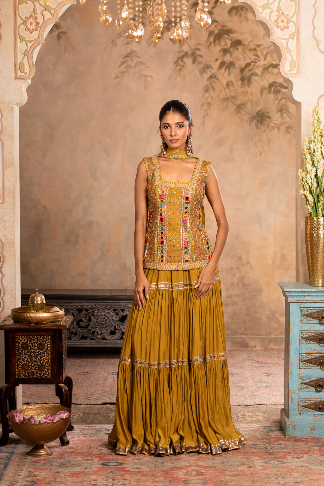 ZIYA GREENISH YELLOW LEHENGA SET