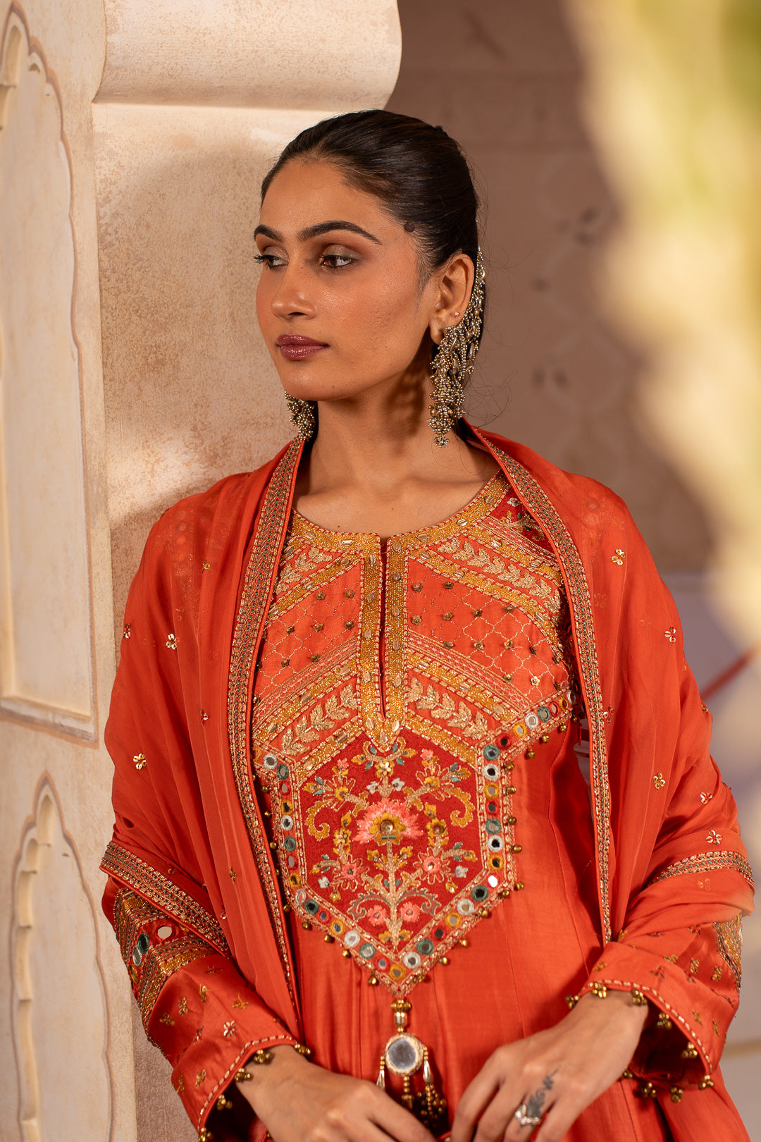 SITARA PEACH ORANGE ANARKALI SHEET