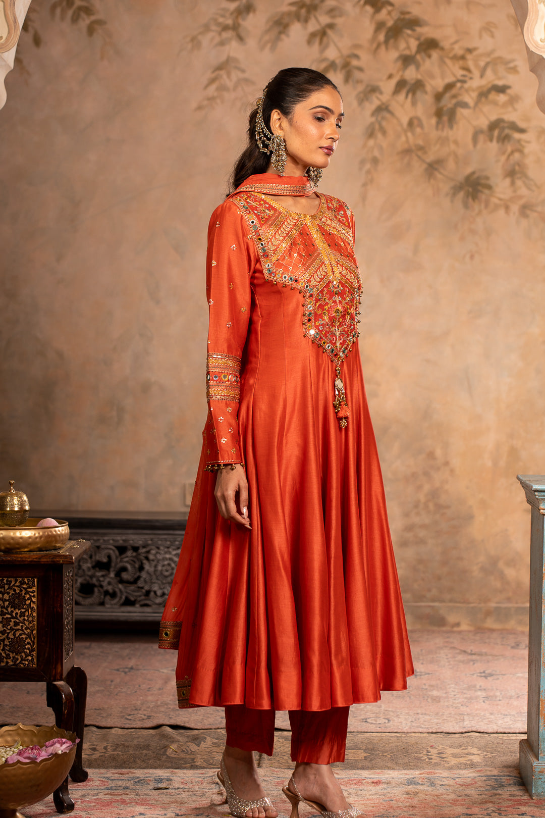 SITARA PEACH ORANGE ANARKALI SHEET