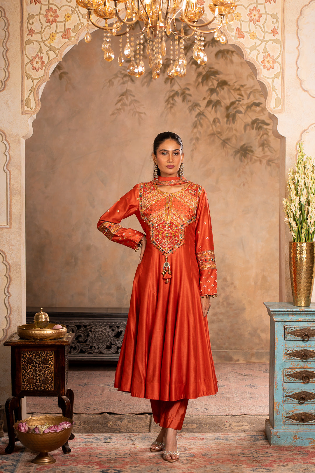 SITARA PEACH ORANGE ANARKALI SHEET