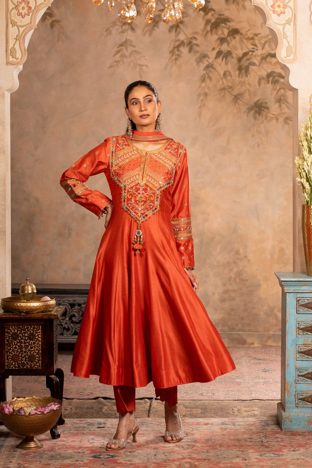 SITARA PEACH ORANGE ANARKALI SHEET