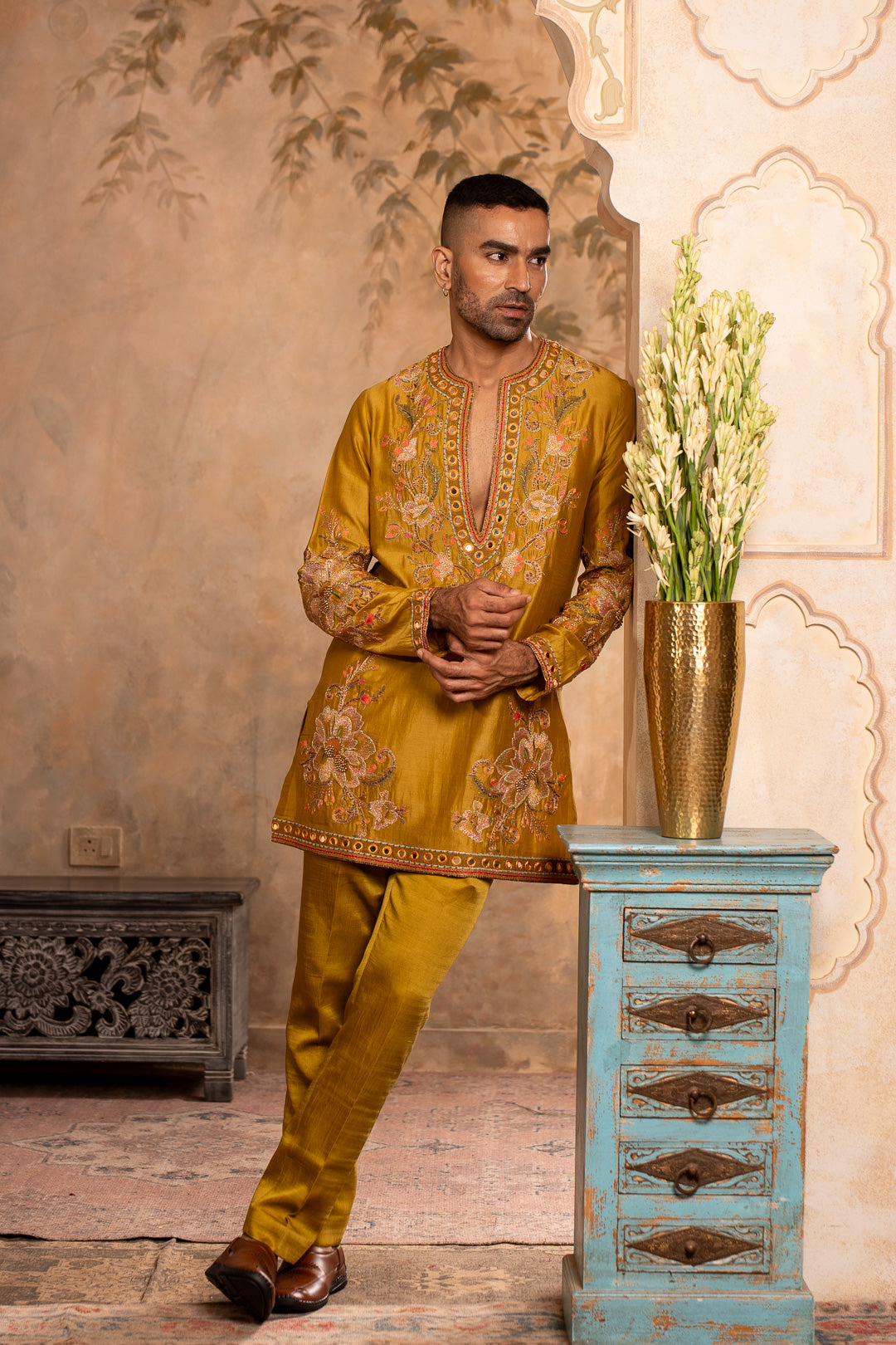 TEJ GREENISH YELLOW KURTA SET